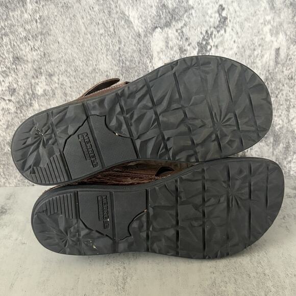 Womens 7 Merrell Around Town Back Strap Sandals Brown Leather Slingback Casual - Picture 7 of 9